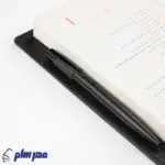 سررسید اروپایی چرم 1406 لیا مشکی باز با خودکار