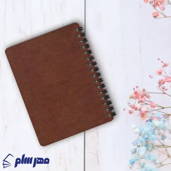 دفتر یادداشت A6 چرم قهوه ای