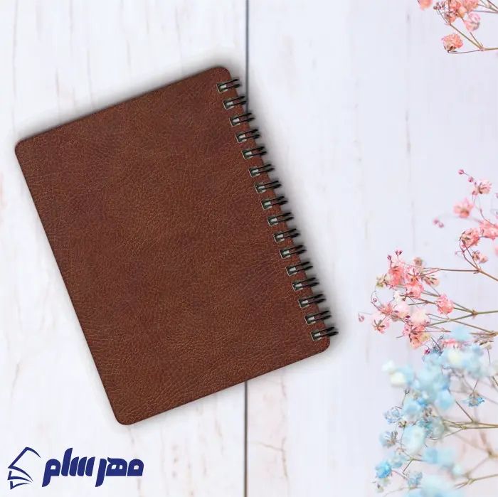 دفتر یادداشت A6 چرم قهوه ای