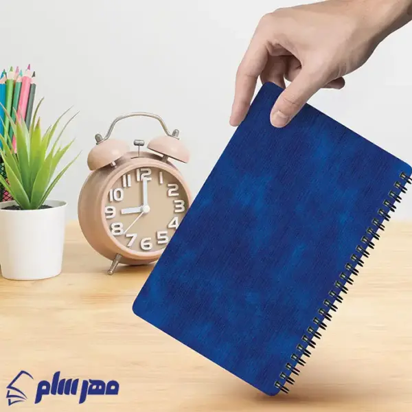 دفتر یادداشت اروپایی طرح موج آبی تبلیغاتی