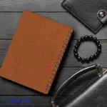 دفتر یادداشت A6 کتان آجری جیبی