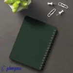 دفتر یادداشت A6 کتان سبز جیبی