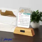 تقویم رومیزی چوبی 1406 کوچک با جعبه